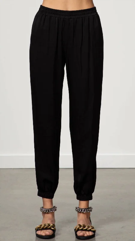 women's satin pantsHarriet Viscose Crepe Pant In Black