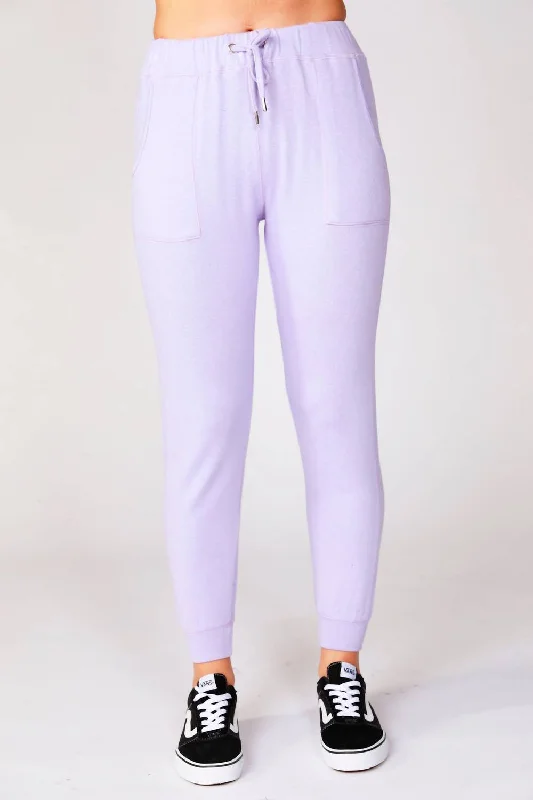 women's silk pantsJoggers In Lilac