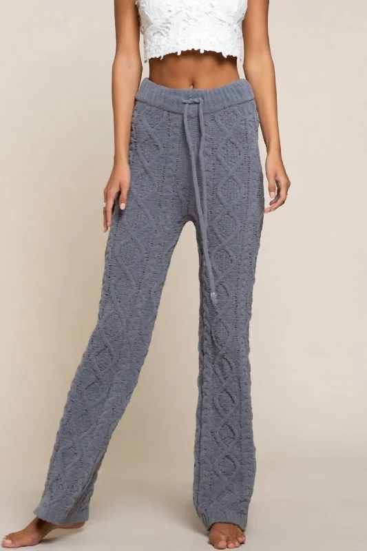 women's cycling pantsKnit Chenille Pant In Gray