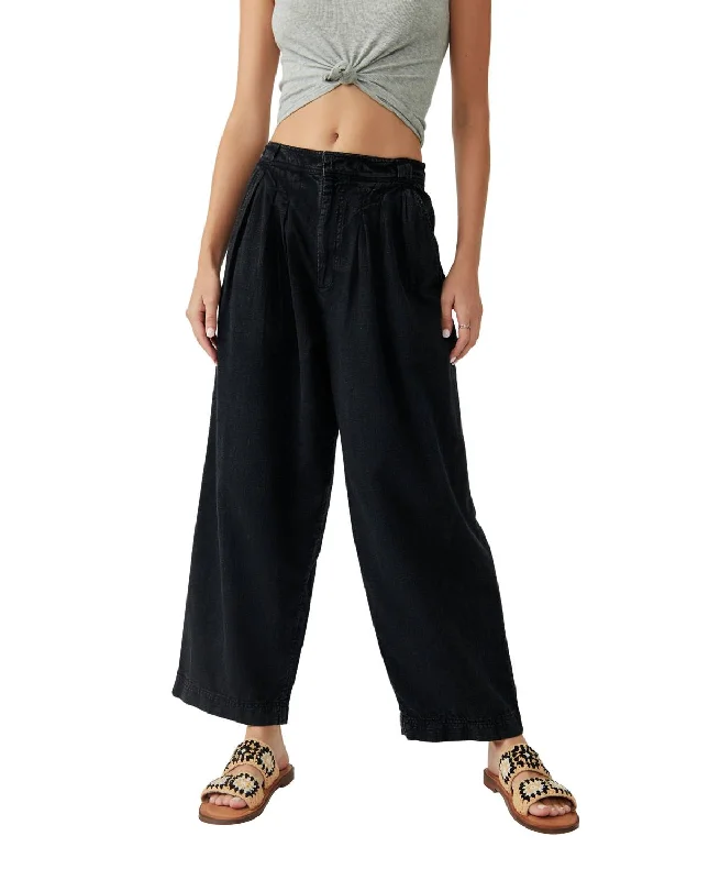 women's timeless pantsLotta Love Linen Trouser In Black