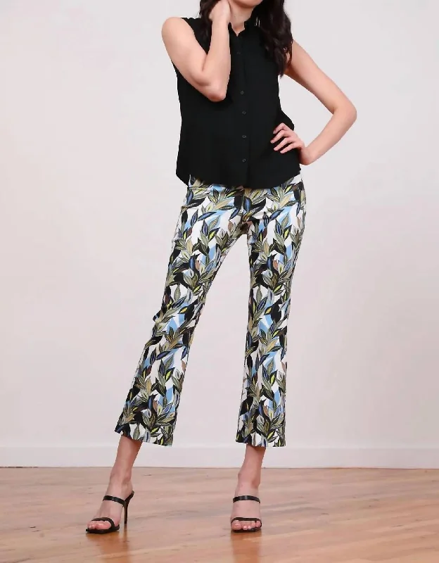 women's capri pantsLulu Crop Slim Straight With Pocket Dress Pant In Blue Multi