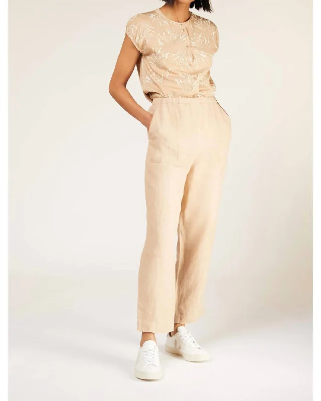 women's luxury pantsLydia Linen Trousers In Stone