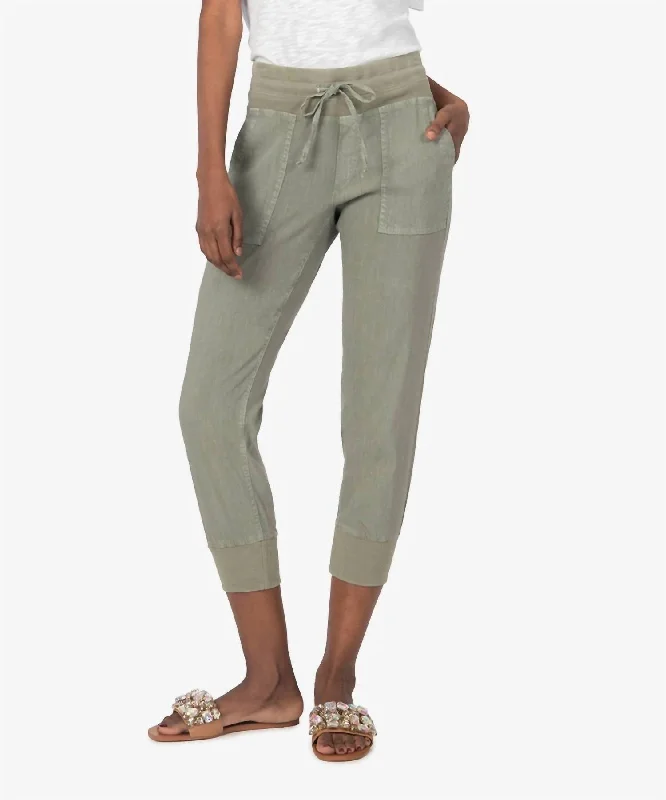 women's reversible pantsMirabella Drawcord Jogger In Olive