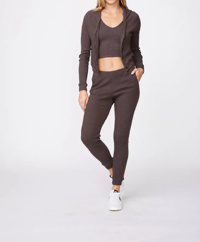 women's sophisticated pantsOat Rib Jogger In Cocoa