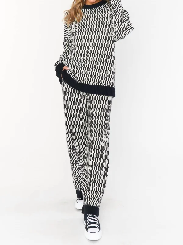 women's travel pantsSamson Lounge Pants In Metro Geo Knit