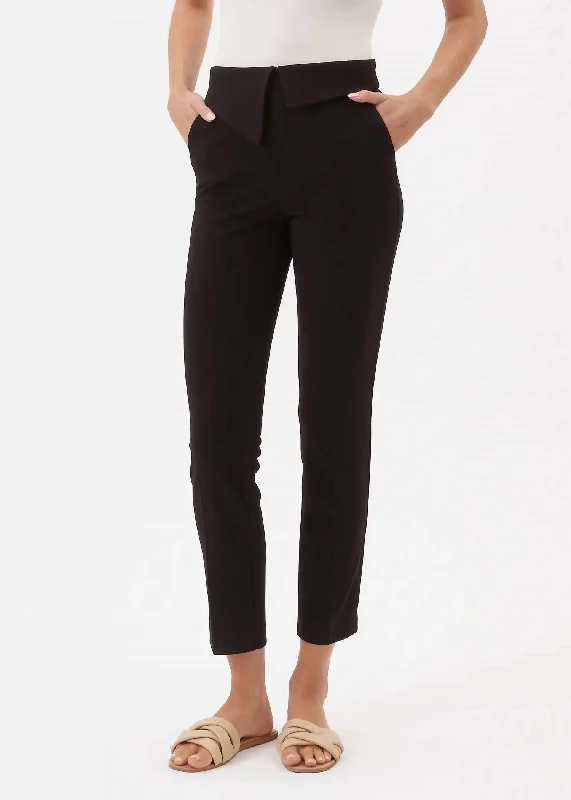 women's short pantsSkye Pant With Foldover Waistband In Black