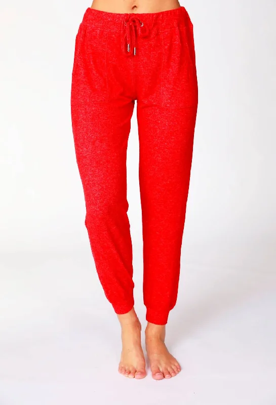 women's straight-leg pantsSoft Stretch Drawstring Jogger In Red