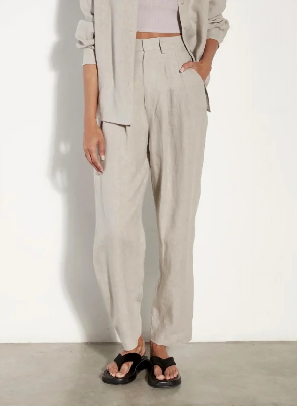 women's trendy pantsTapered Pleated Hi-Waist Pant In Mist