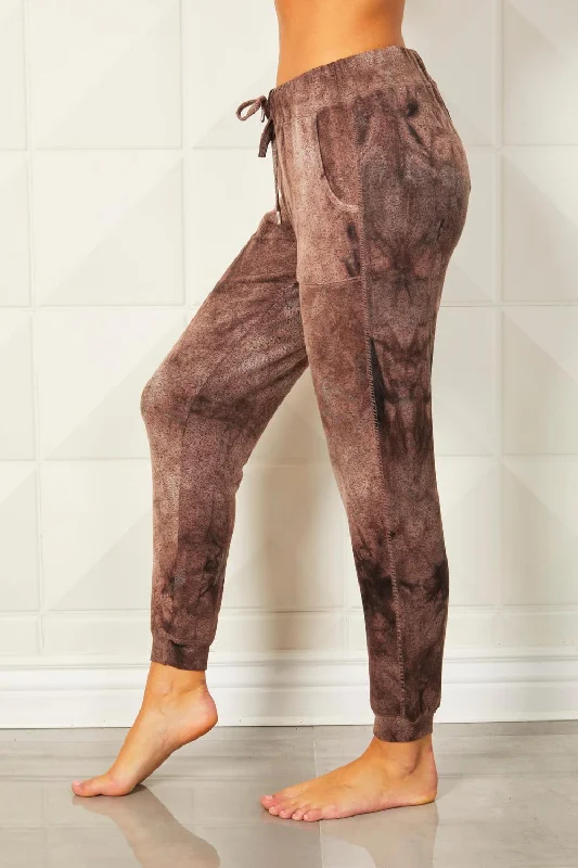 women's bootcut pantsTie Dye Jogger In Suede