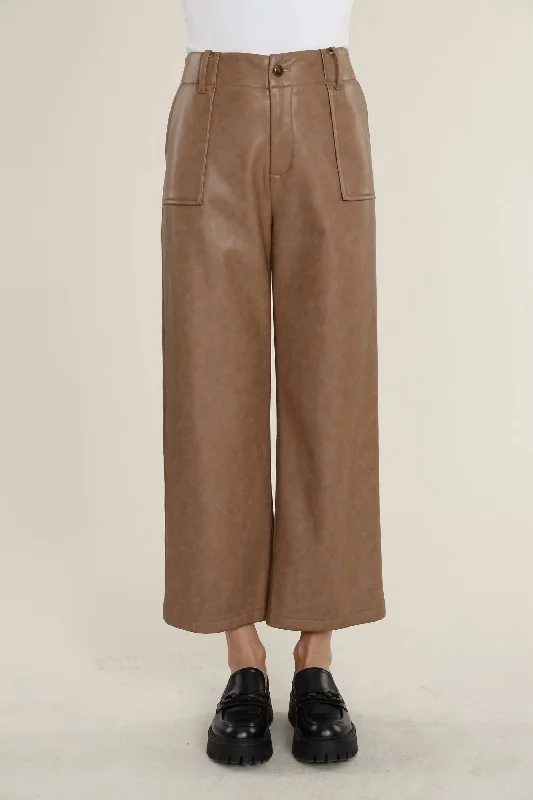 women's linen pantsVegan Wide Leg Pant In Pecan