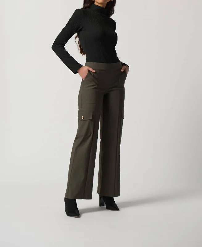 women's cropped pantsWide Leg Pant In Avocado/olive Green