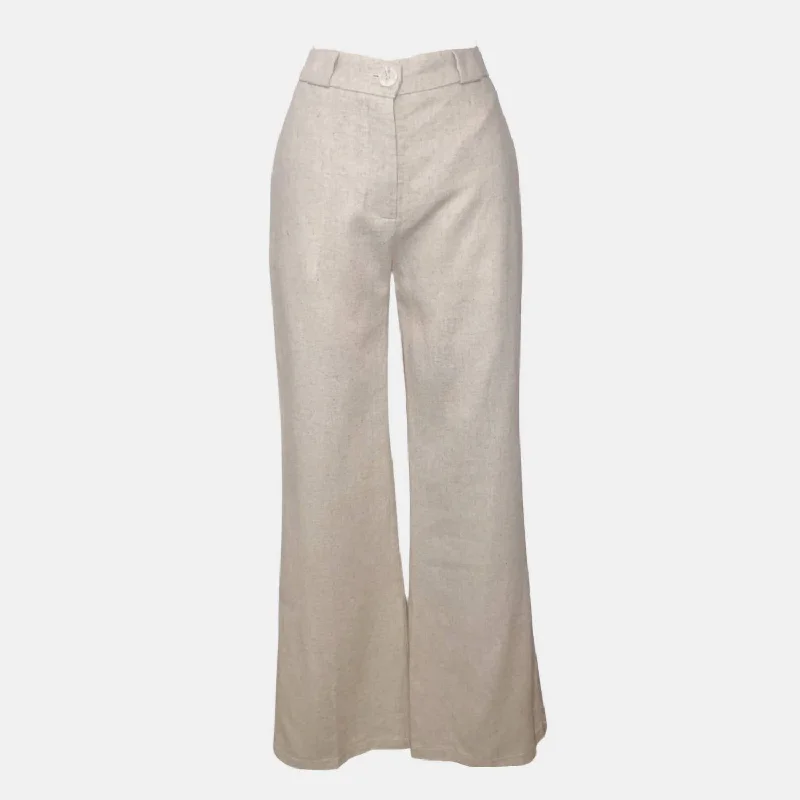 women's high-slung pantsWillow Linen High Rise Pant In Light Sand