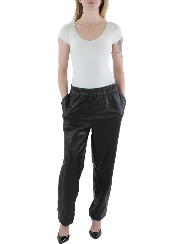 women's winter pantsWomens Faux Leather Slim Ankle Pants