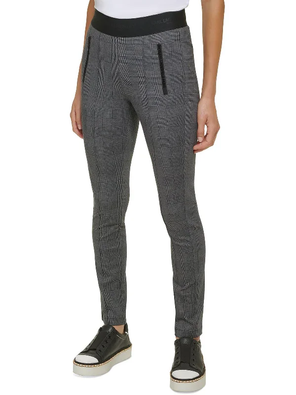 women's cashmere pantsWomens Houndstooth Pull-On Skinny Pants