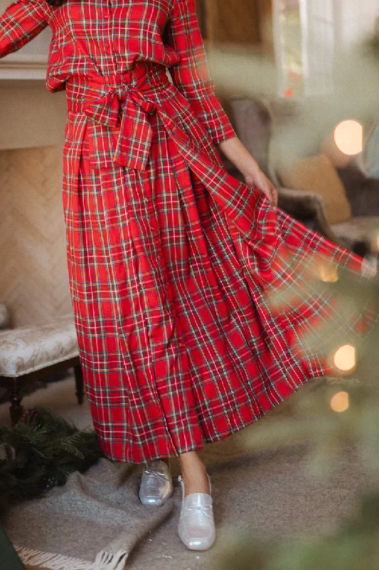 women's zip-up skirtsAngela Skirt in Holiday Plaid