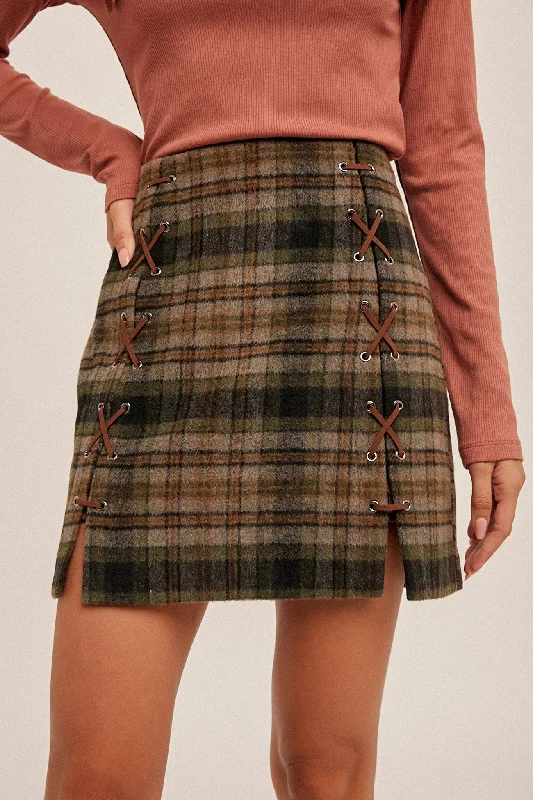 women's sustainable striped skirtsDion Plaid Skirt