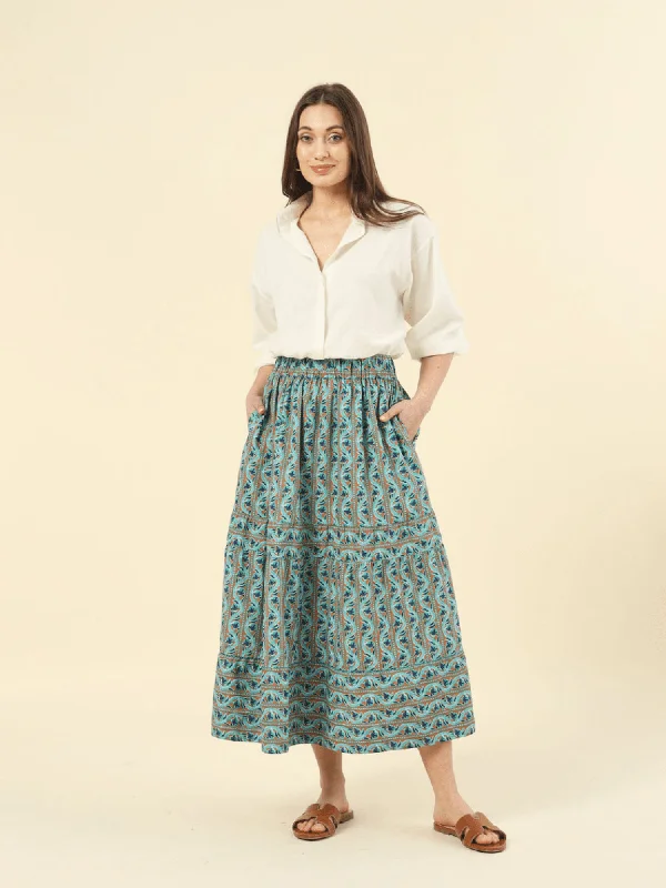 women's woven A-line skirts for summerStella Skirt in Maia Oxford