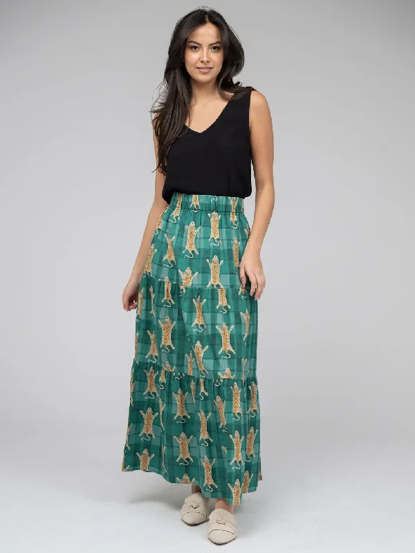 women's A-line skirtsThe Abby Skirt | Green Cheetah