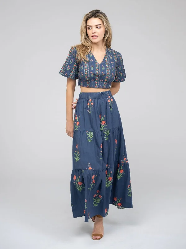 women's pleated skirtsThe Abby Skirt | Navy Jaipur Floral