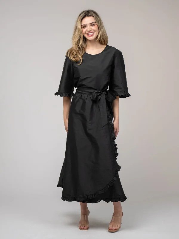 women's pajama-style formal skirtsThe Waverly Skirt | Black Taffeta